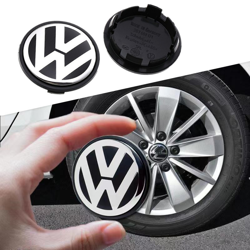 Emblema Da Tampa Do Cubo Roda Carro , 4 Unidades , 56/60/65/70/76mm Para VW Jetta MK5 Golf Passat Santana Beetle CC