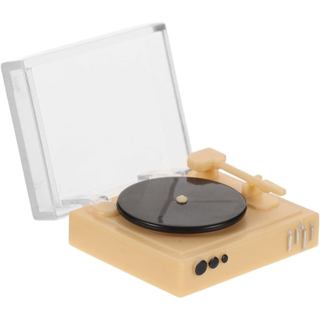 Toca-discos em Miniatura Escala 1:12 para Casa de Bonecas, Fonógrafo Vintage, Gramofone, Acessórios de Mobiliário para B
