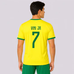Camisa Placar Brasil Brasão Amarela 7 Vini Jr