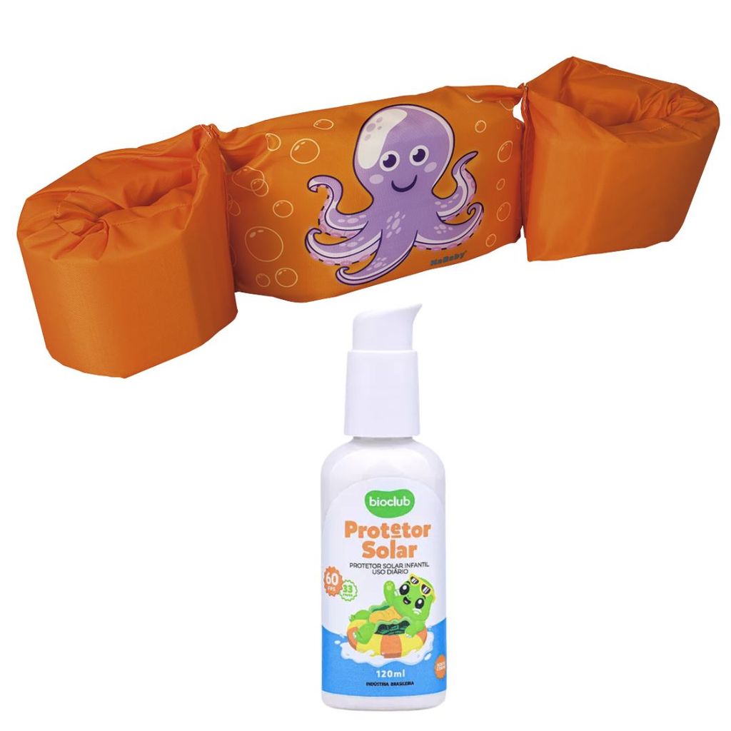 Kit Protetor Solar FPS60 Bioclub + Boia Flutuador Kababy