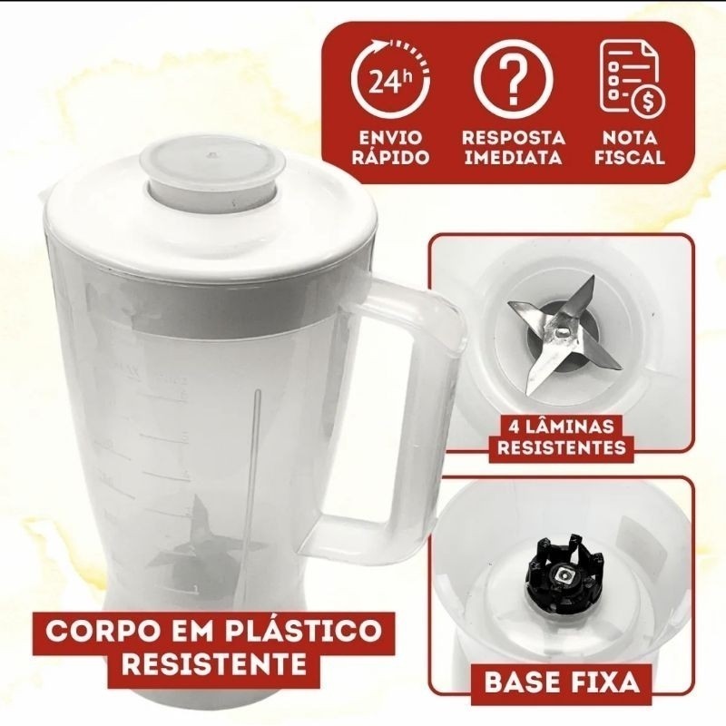 Copo Liquidificador NKS Mais Você TSK 1350 Jarra Reposição Plástico Melhor Encaixe Shopee Oferta