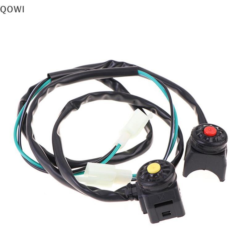 qo Universal ATV Motocicleta Duplo Esporte Sujeira Quad Start Chifre Matar Botão Interruptor De Parada Acessórios Moto b