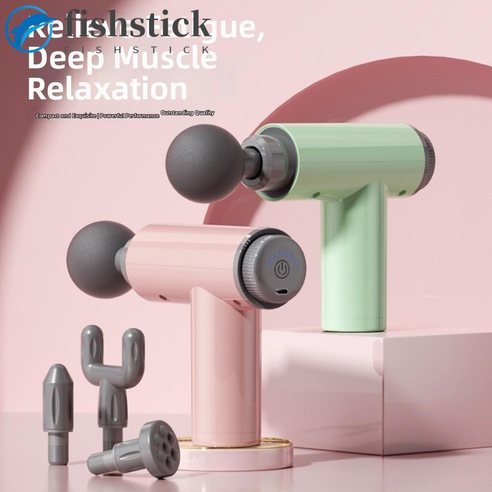 Massagem Muscular FISHSTICKA | Mini Massageador Elétrico De Fáscia Com Cabeça Substituível De Percussão Profunda , Relax