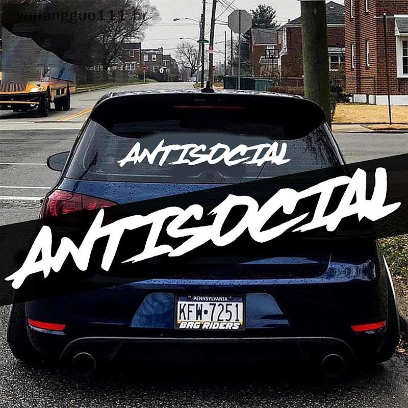 # Novo Antisocial Car Stier Flag Pára-Brisa Creativepetition Letter Estilo Decorativo Decalques De Vinil Veículo Tru Mot