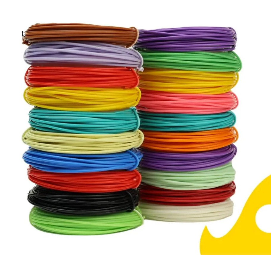 Refil Filamento Pla Kit 20 Cores 100 M Caneta 3d Impressora