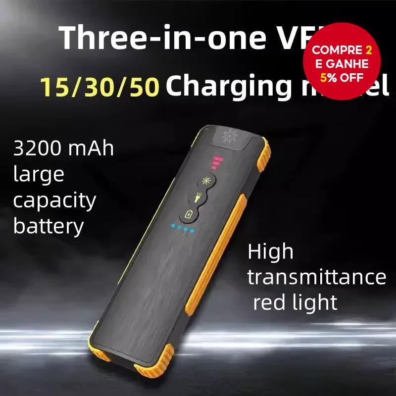 Localizador Visual de Falhas em Fibra Óptica 3 em 1 15/30/50mw Caneta Laser VFL Recarregável Bateria de 3200mAh Power