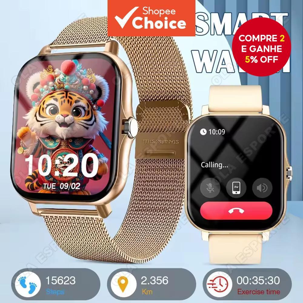 Novo Smartwatch Relógio Inteligente À Prova D'água Bluetooth Chamada Assistente De Voz Monitor De Saúde Android