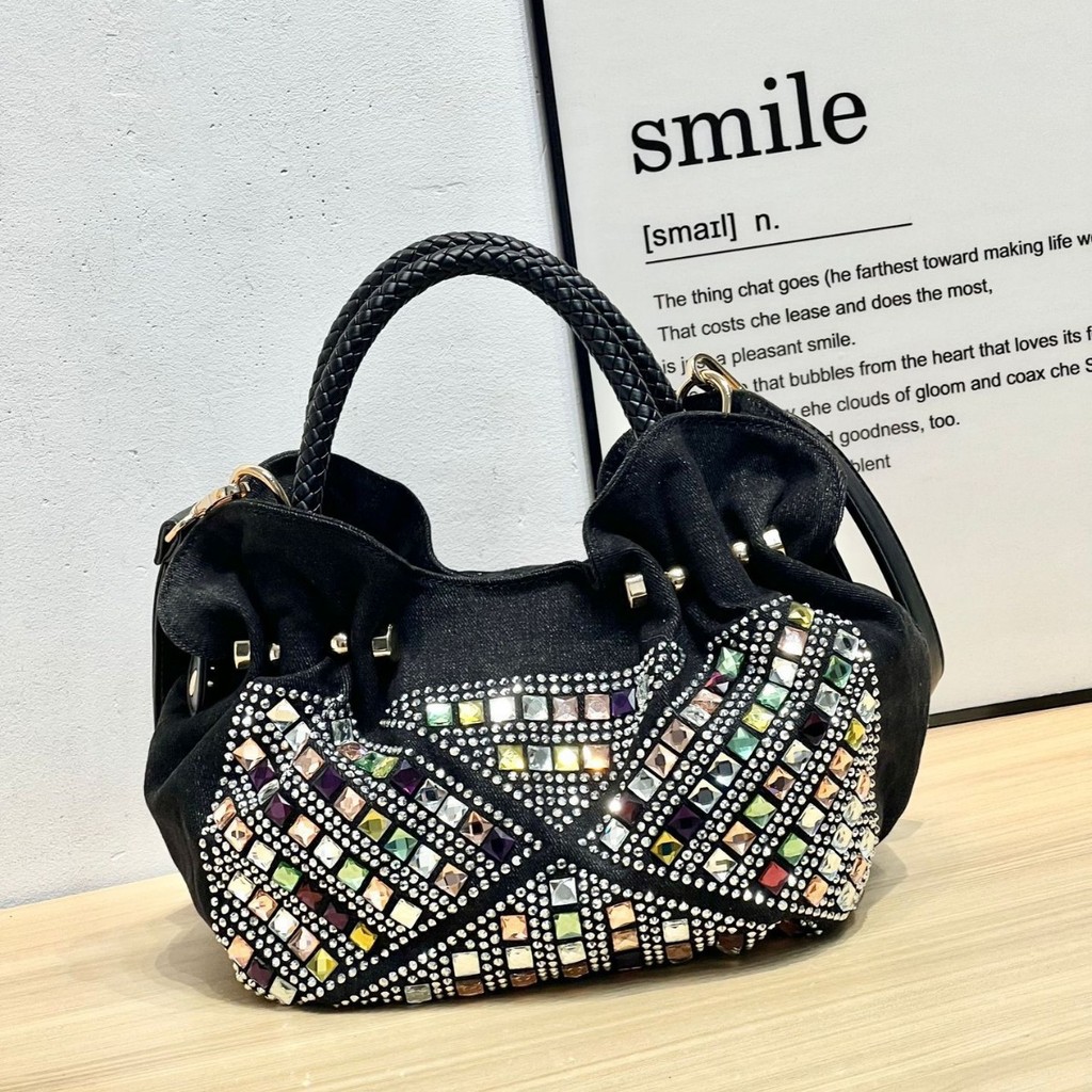 Bolsa jeans feminina bolsa de lona bolsa Crossbody de lantejoulas
