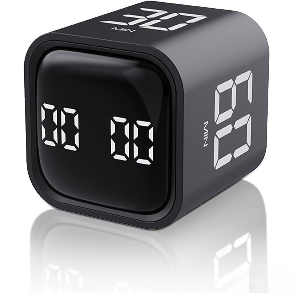 Digital Cube Timer Adjustable Sound and Vibration Kitchen Rotation Countdown Study Work Timer QR4Q