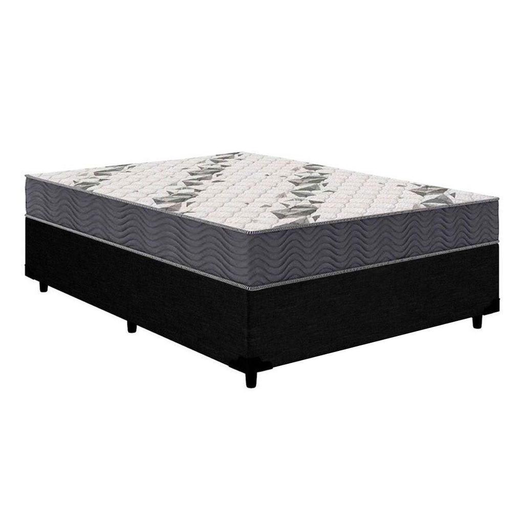 Conjunto Box Casal: Colchão Anatômico Ortobom D33 Airtech 100 + Base CRC Courano Black (138x188)