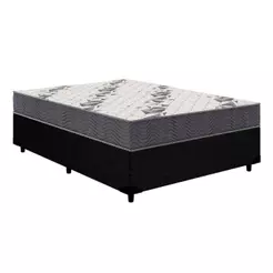 Conjunto Box Casal: Colchão Anatômico Ortobom D33 Airtech 100 + Base CRC Courano Black (138x188)
