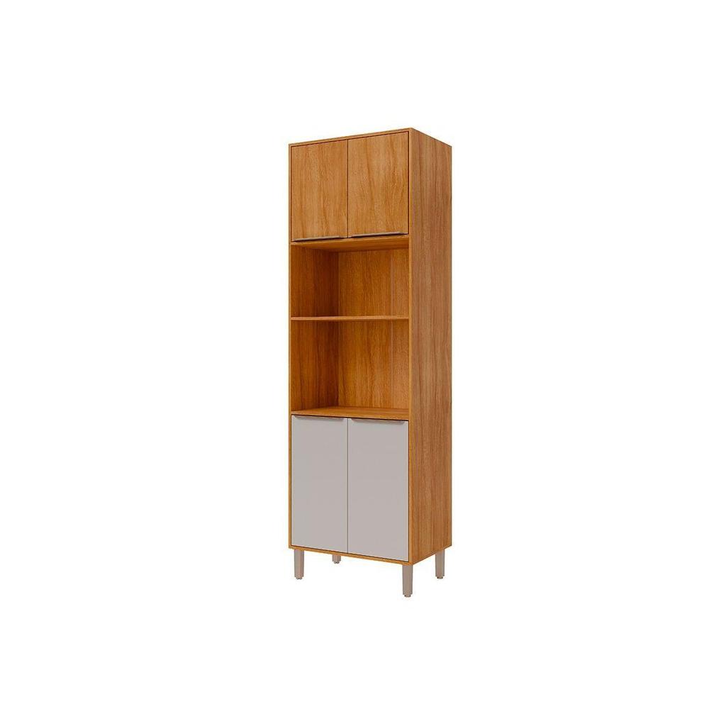 Paneleiro de Cozinha Divina Torre Quente c/ 4 Portas e 2 Nichos p/ Forno 70cm Cinamomo/Off White - MGM