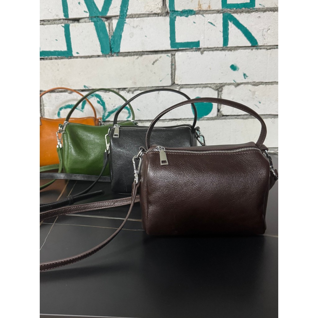 Bolsa Boston de couro genuíno genuíno feminina novo estilo bolsa torrada bolsa de ombro multicolorida opcional primeira