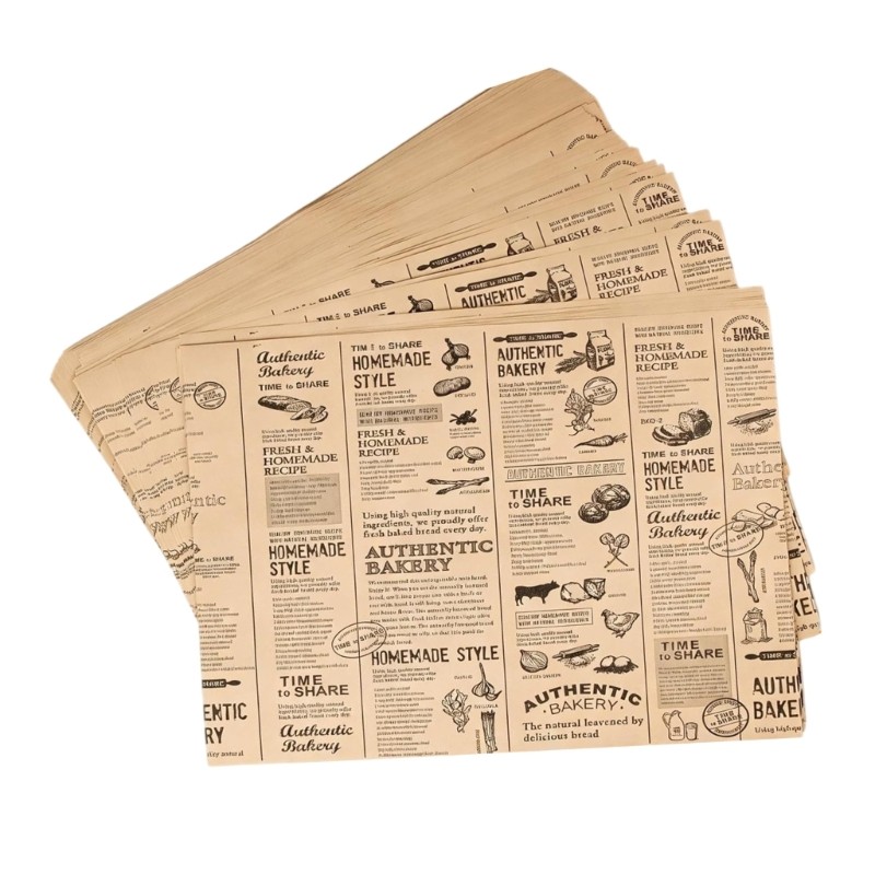 YU Delis Papel Com Jornal Sanduíche De Embrulho Cozimento Pergaminho Cesta De Forro Para Cozinha Piquenique Ao Ar Livre