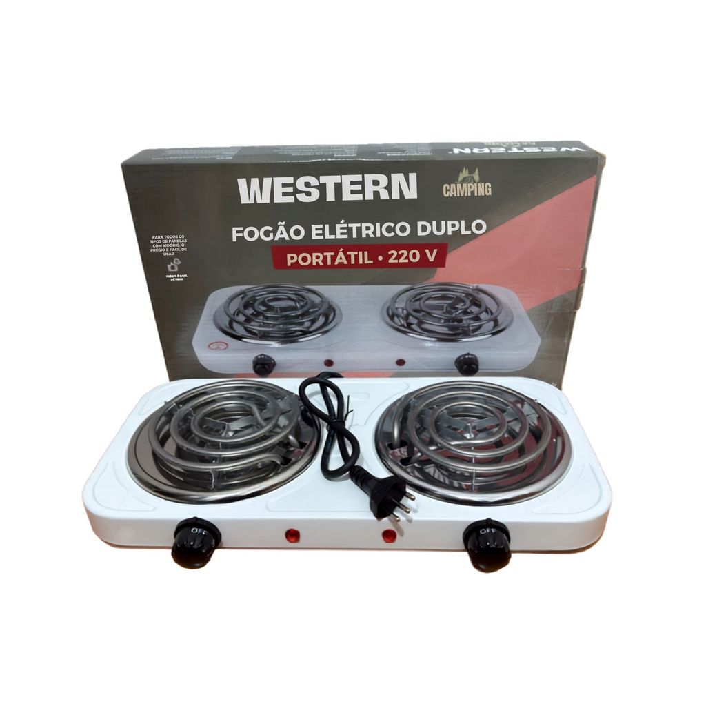 Fogão Cooktop Elétrico Western FG2000 2 Bocas Portátil 2000w