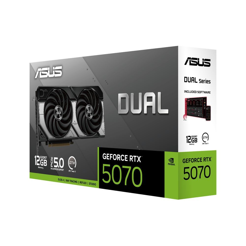 Placa de Video GeForce NVIDIA ASUS RTX5070 12GB Dual GDDR7 90YV0M18-M0NA00