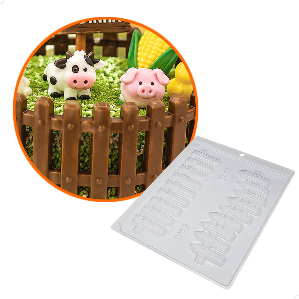 Kit 3 Forma para Chocolate Cercadinho Cerquinha 47g Molde Acetato Simples Cod. 9564 BWB