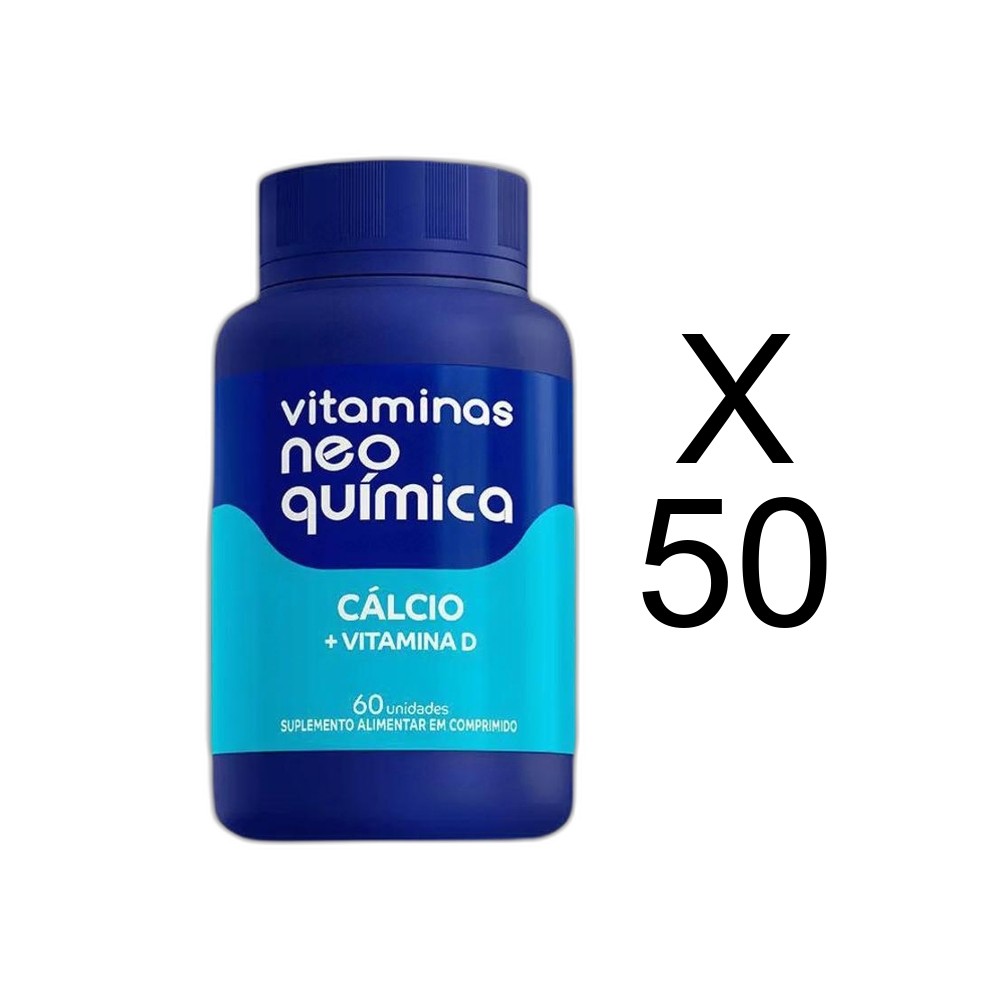 Kit 50x Suplemento Cálcio + Vitamina D 60 Cápsulas - Neo Química