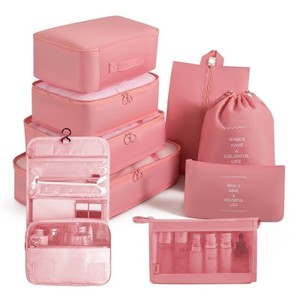 Kit 9 Pecas Saco De Organizar Viagem De Cosméticos De Bagagem Multifuncional Para  Roupas E Sapatos
