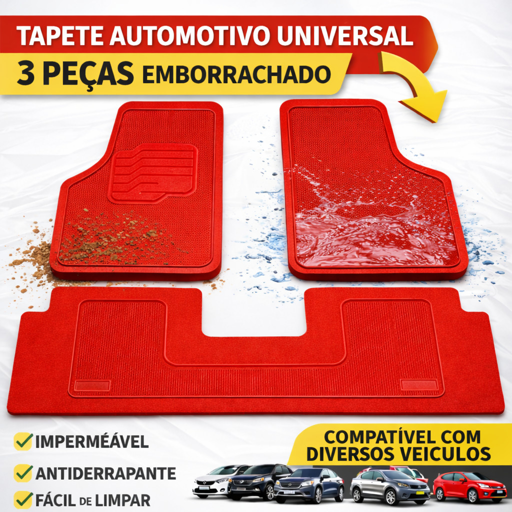 Tapete de Carro Ford 3 pçs – Ká Fiesta EcoSport Escort, Fusion - Tapete Automotivo Carpete Carro