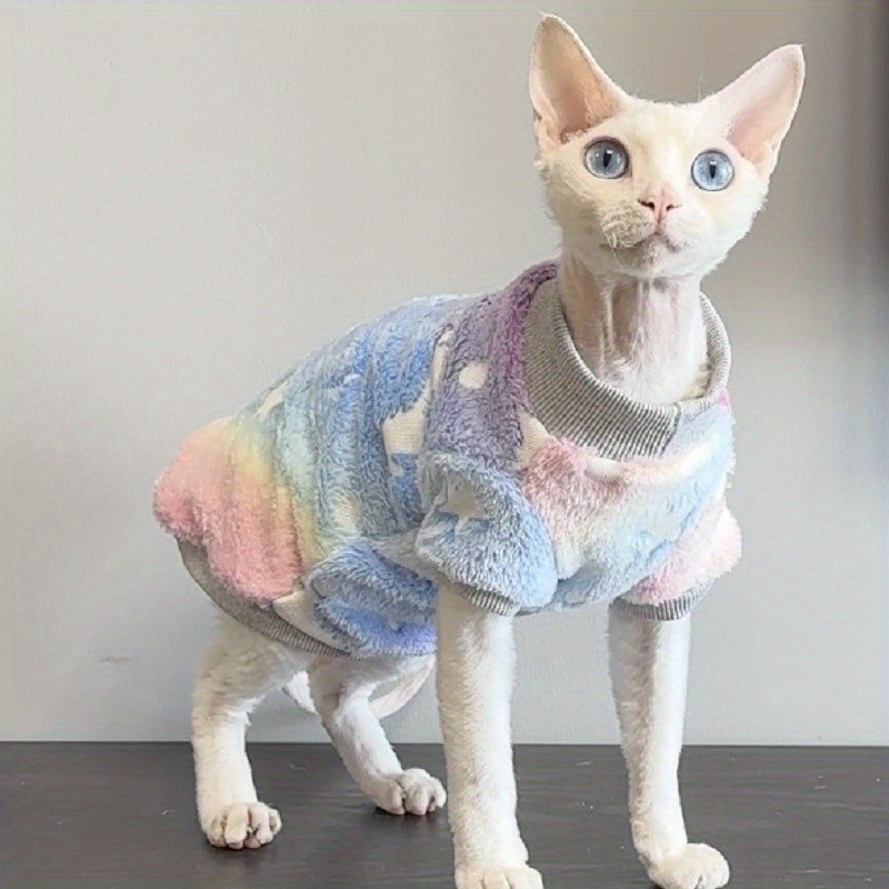 Sphynx Cat Clothes Winter Warm Pet Clothes for Small Dogs Cats Pullover Shirt Hairless Cat Pajamas Dachshund Clothing