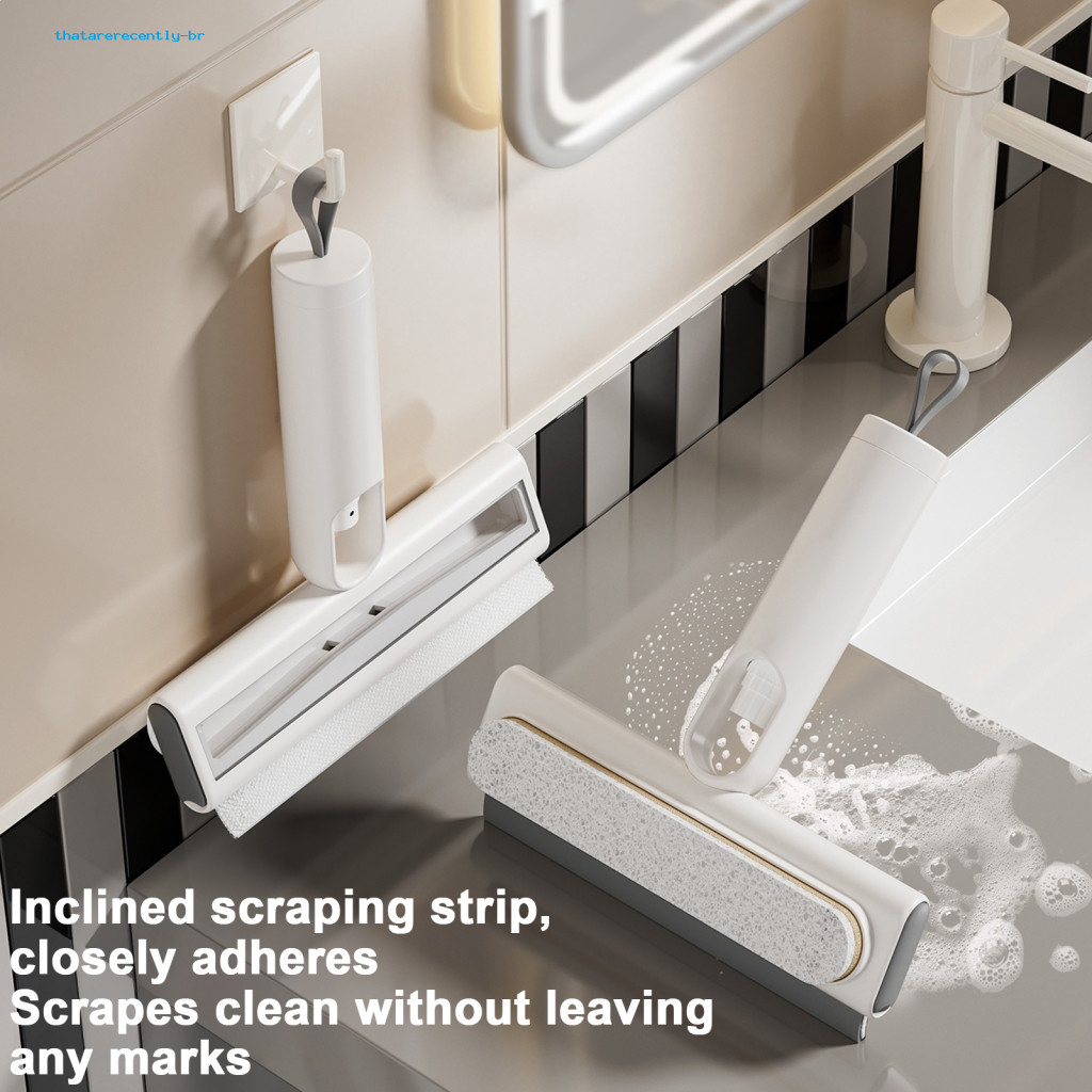 1/2 Pcs Portable Window Wiper with Bevel Scraper Automatic Water Recovery Multi-surface Glass Cleaner for Car Home Offic