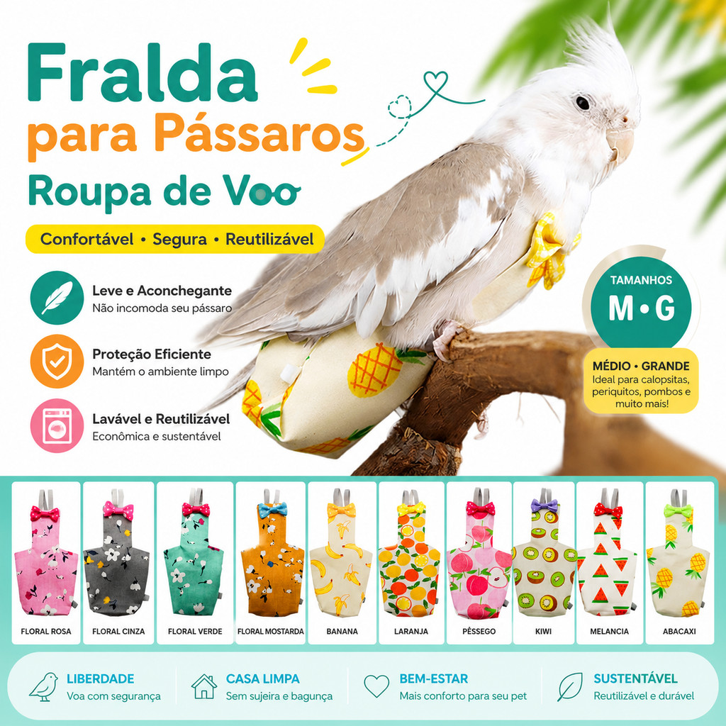 Fralda De Pássaro Adequada Para Penas , Roupa De Voo , Lavável , À Prova D'água , Bolsa De Cocô Papagaios Agressivos