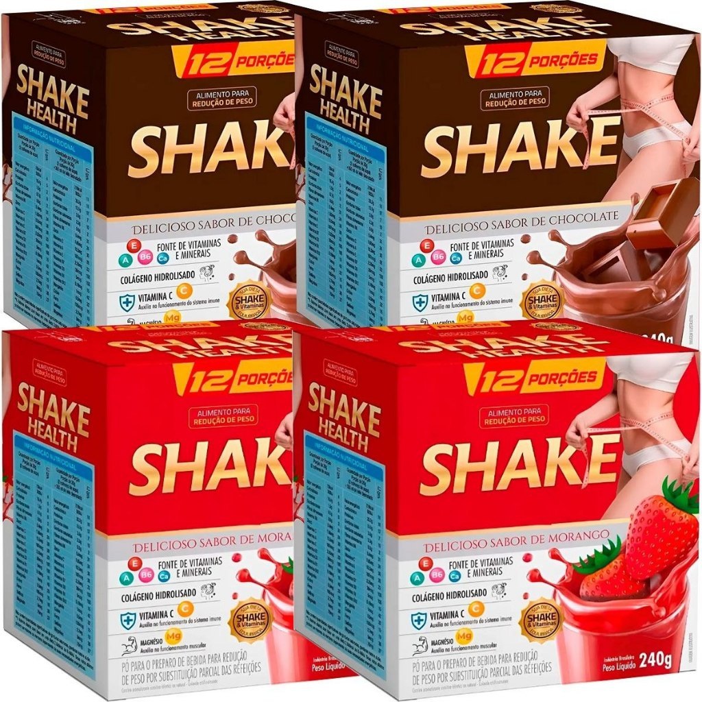 Kit 4x Shake Health (Substituto de Refeições) - 240g Cada (960g) - Health Labs