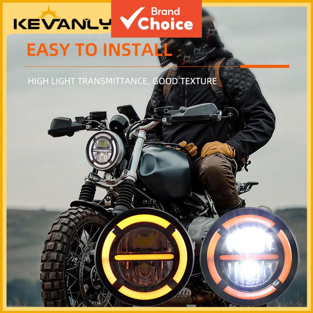 KEVANLY 1 unidade farol de motocicleta holofote feixe alto e baixo luz LED 12V 24V faróis LED