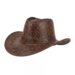 Chapéu Country Cowboy Aba Larga Unissex Marrom/Vinho Rodeio