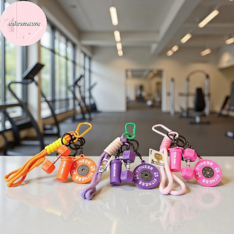 ADAWA Criativo Mini Série De Fitness Placas De Barra Chaveiro Com Bule Kettlebells Em Forma De D Simulação Halteres Copo