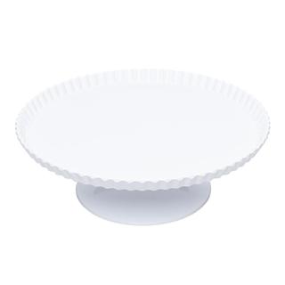 Prato para Bolo com Pé 30cm x 10cm Branco Melamina