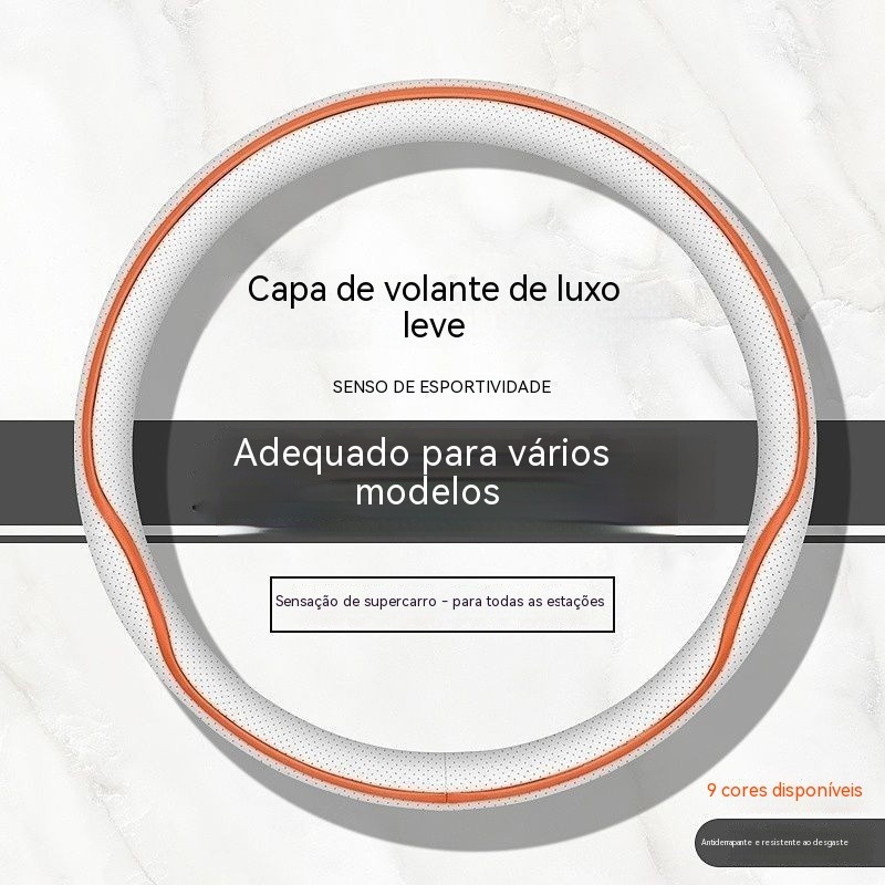 Capa de Volante para Carro 2026 para Volkswagen, BYD, BMW, Audi - Protetor de Volante Ultra-Fino em Couro Nappa para Tod