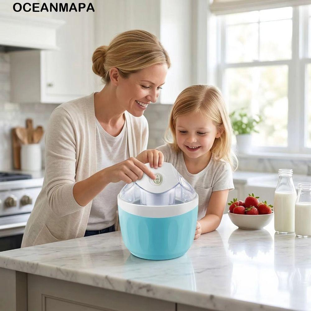 Sorveteira Elétrica OCEANMAPA , Design Portátil Sorvete Com Capacidade De 500ml | Iogurte Congelado Elétrico Doméstico