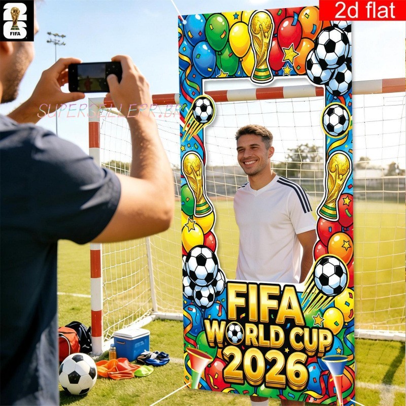 Capa De Porta Oca Da Copa Do Mundo De 2026-Bandeira Decorativa De Pano De Fundo De Foto De Fã De Futebol