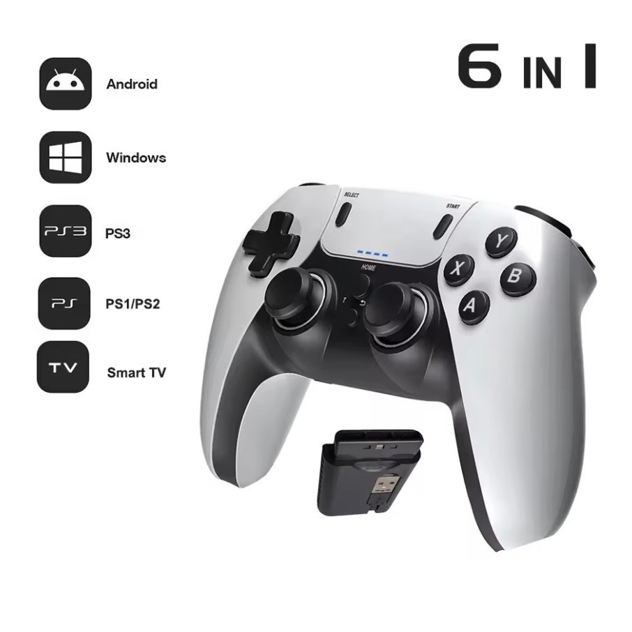 Controle de Jogo Sem Fio para PS1, PS2, PS3, PC, Android, Console de Videogame, Gamepad Portátil de Entretenimento RX2U