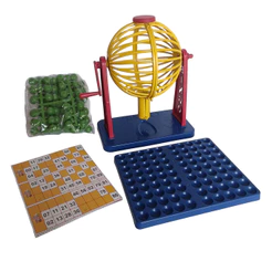 Jogo de Bingo 90 Bolinhas 24 Cartelas Com Globo Giratório Infantil