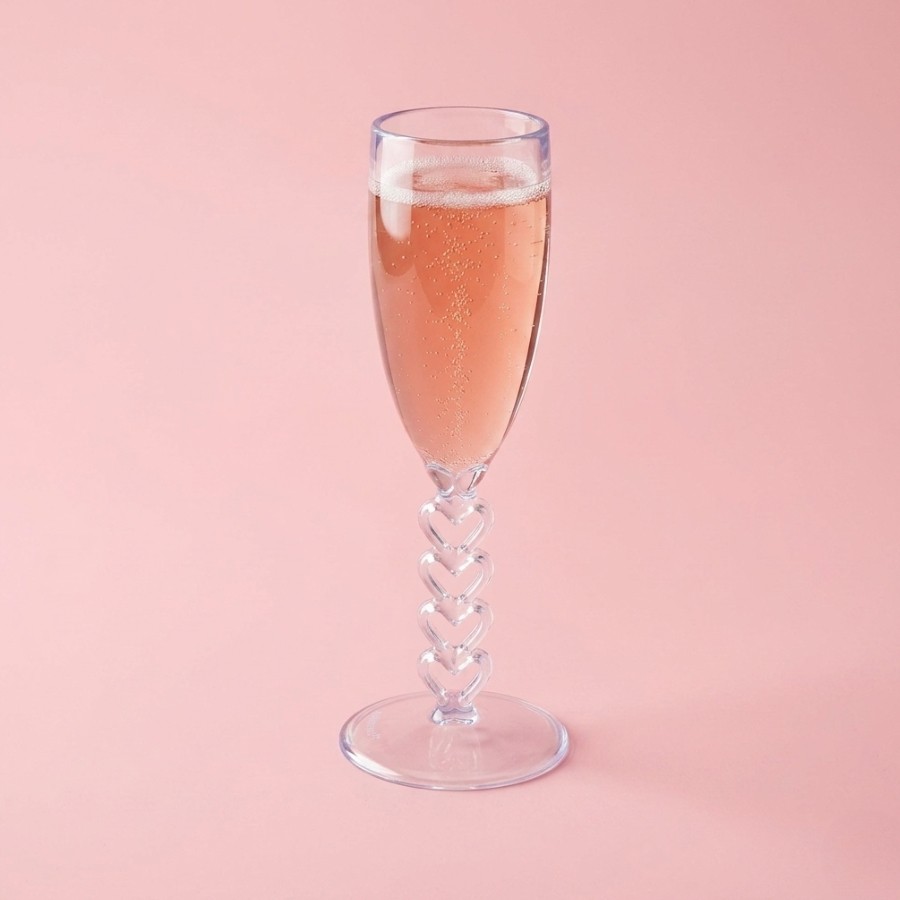 Taça Champanhe em Acrílico - Paixão - Transparente Cristal - 20cm - 50ml - 1 unidade - Rizzo