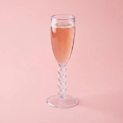 Taça Champanhe em Acrílico - Paixão - Transparente Cristal - 20cm - 50ml - 1 unidade - Rizzo