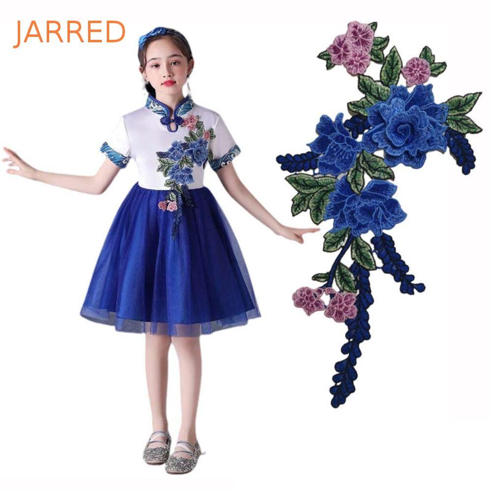 JARRED Patch Cheongsam Peônia Flor Requintada 3D Artística Rosa Costura Bordado