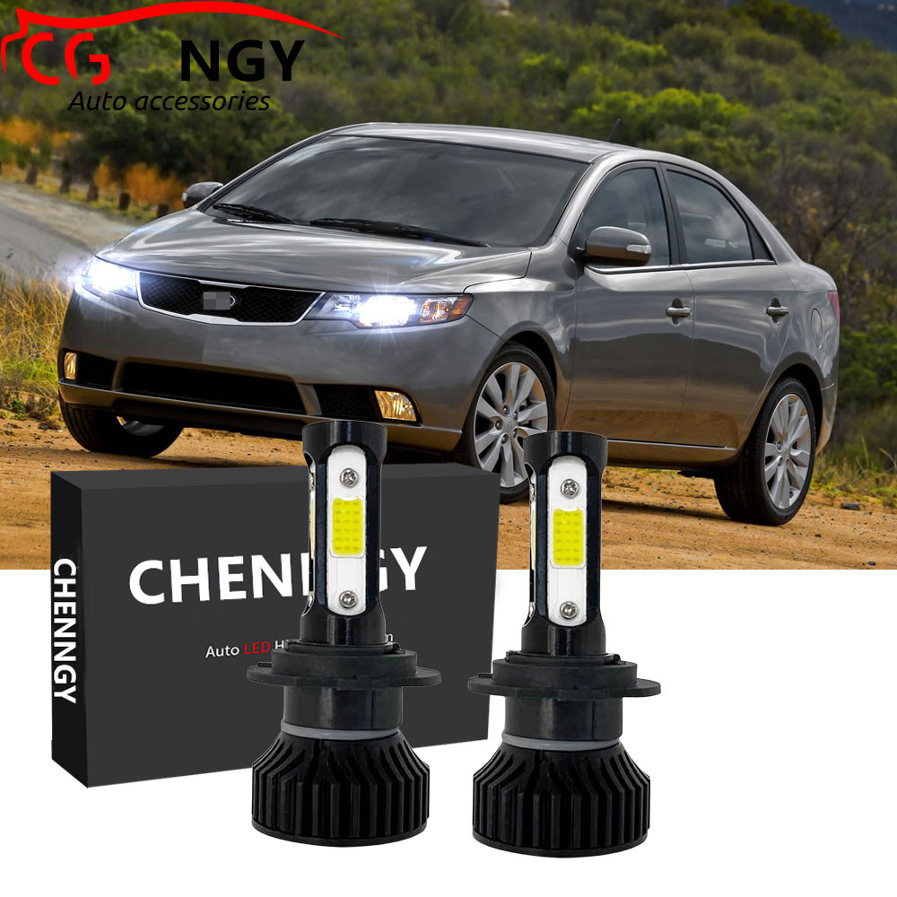 Para Kia Forte 2009 2010-2011 2012 Farol Dianteiro Do Carro Lâmpadas BHLamp-V4 6000K Kit De LED Substituir Halogênio Bra