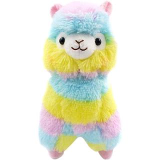 Brinquedo de Pelúcia Lhama Arco-Íris de 13,7", Animal de Pelúcia Lhama Grande, Boneco de Alpaca Llamacorn, Almofada de A