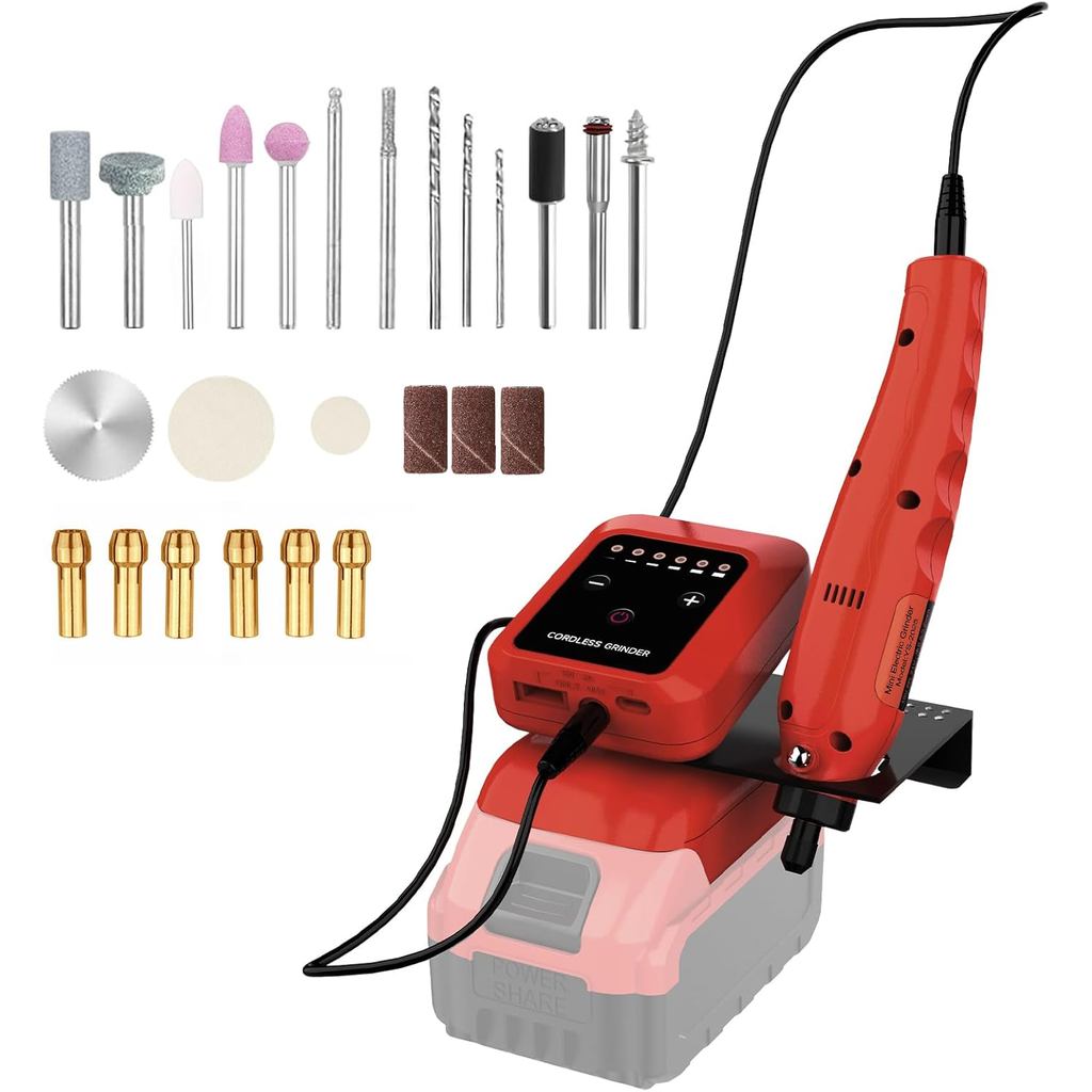 Kit de Ferramenta Rotativa Sem Fio para Bateria Milwaukee 18V – com 6 Configurações de Velocidade e 25 Acessórios, Ferra