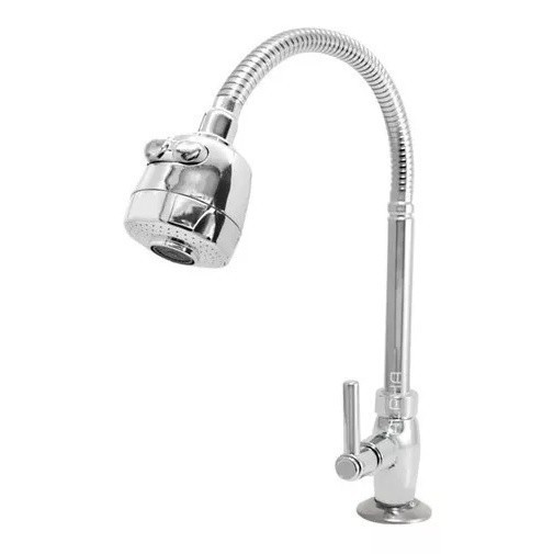 Torneira Gourmet Monocomando De Cozinha Tubo Bica Móvel Flexível De Mesa Arejador Com 02 Jatos