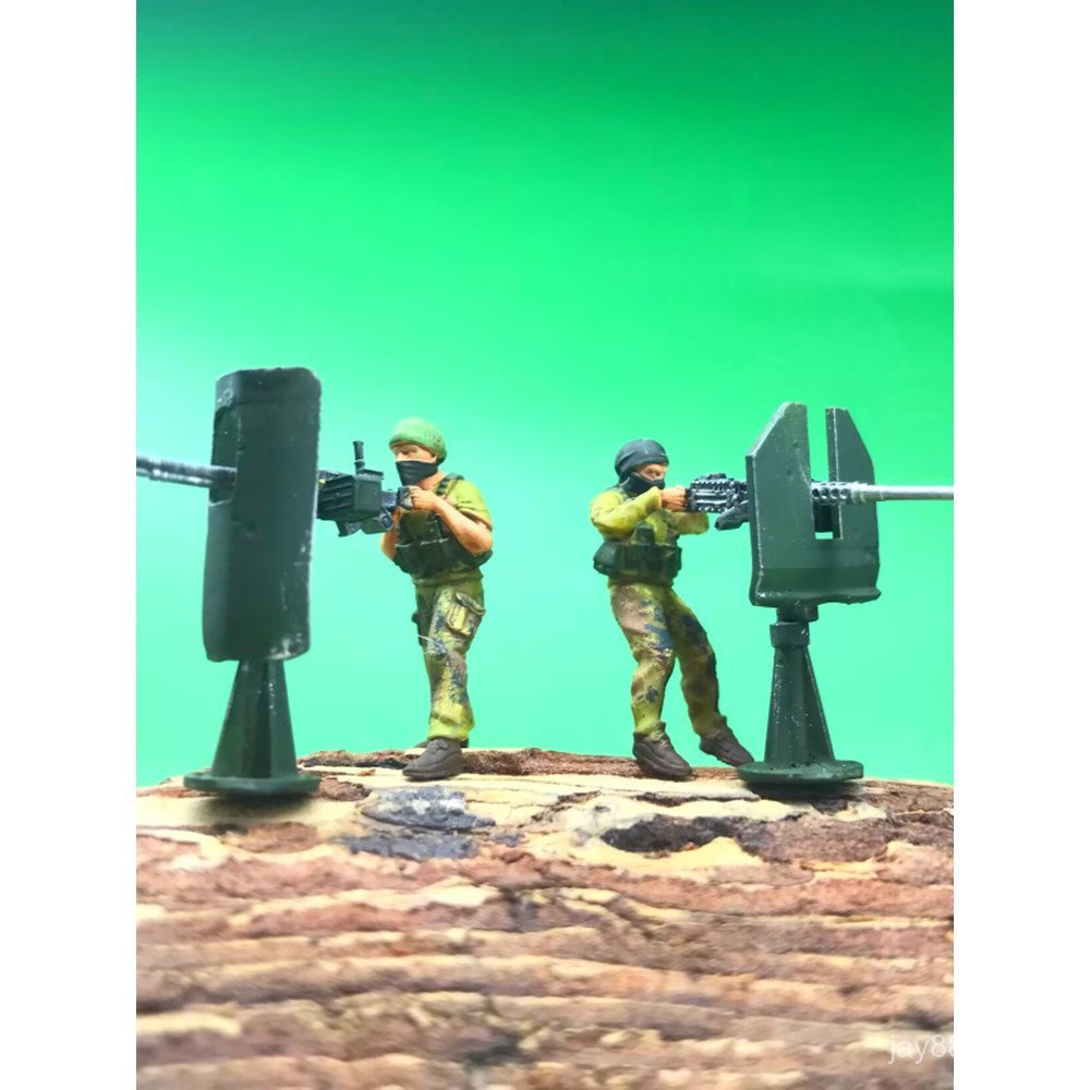 Figura de Soldado em Miniatura à Escala 1/64: Modelo de Figura de Ação de Atirador de Metralhadora Pesada M2 Browning Ds