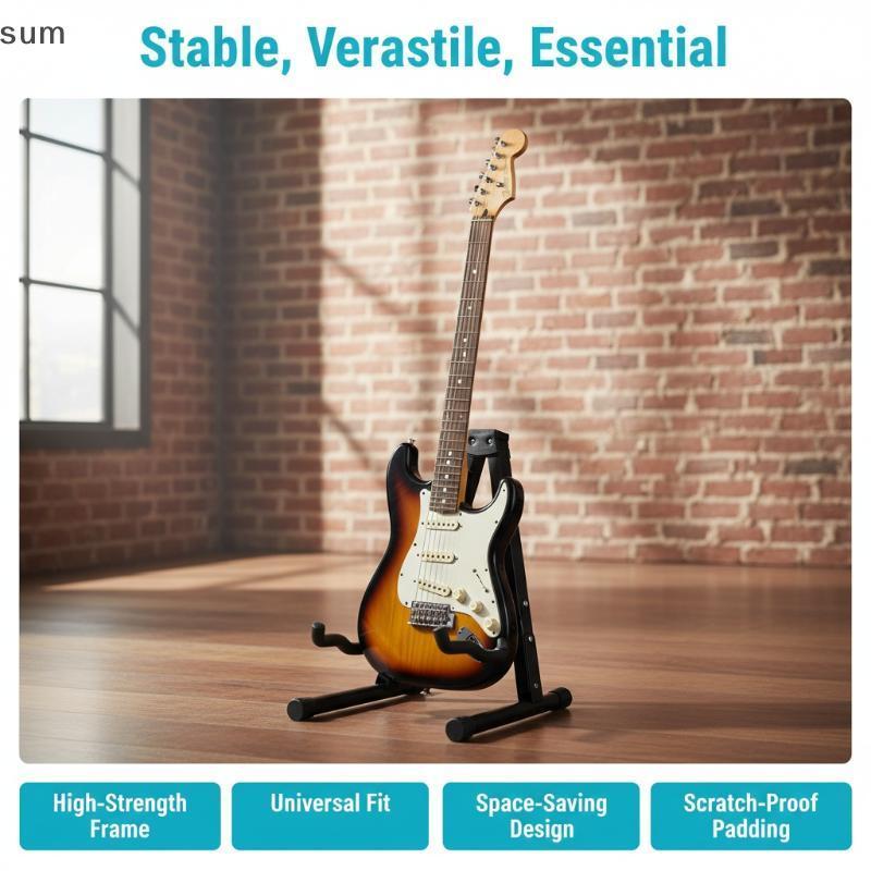 [sum] Suporte De Guitarra Portátil Com Corda Dobrável , Tripé Para Instrumentos , Leve , Baixo , Violoncelo , Instrument
