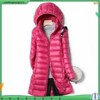 Jaqueta feminina, casaco longo, quente, pluma C Casacos e casacos de inverno  Casaco quente  casaco feminino