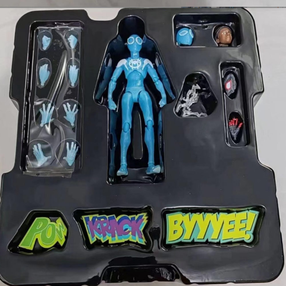 Transparent Light Blue Spider-Man Action Figure, Highly Articulated Collectible Spiderman Toy