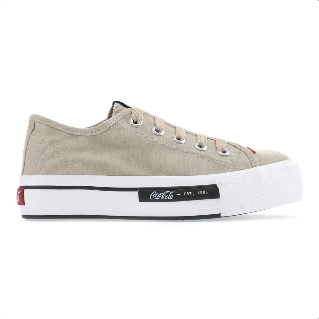 Tênis Coca Cola Daytona Plataforma Canvas Areia - Feminino