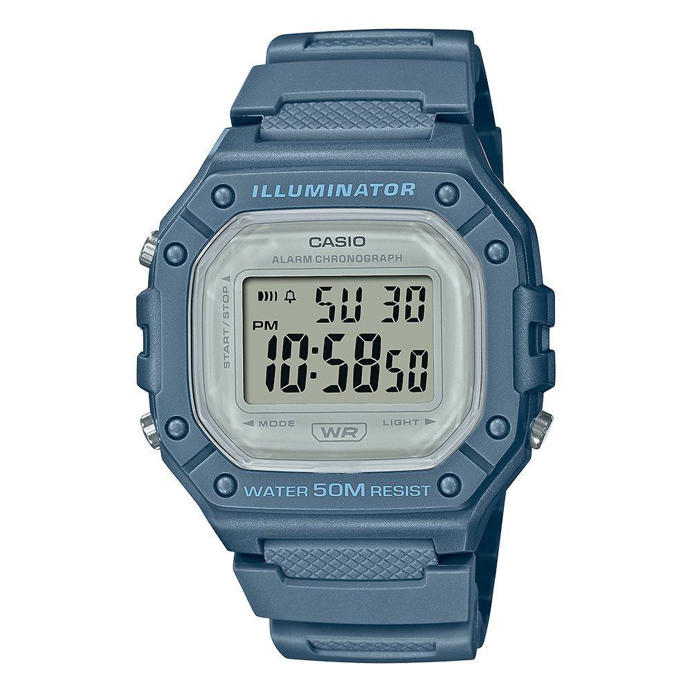 Relógio Casio Masculino Ref: W-218hc-2avdf Retangular Digital Azul